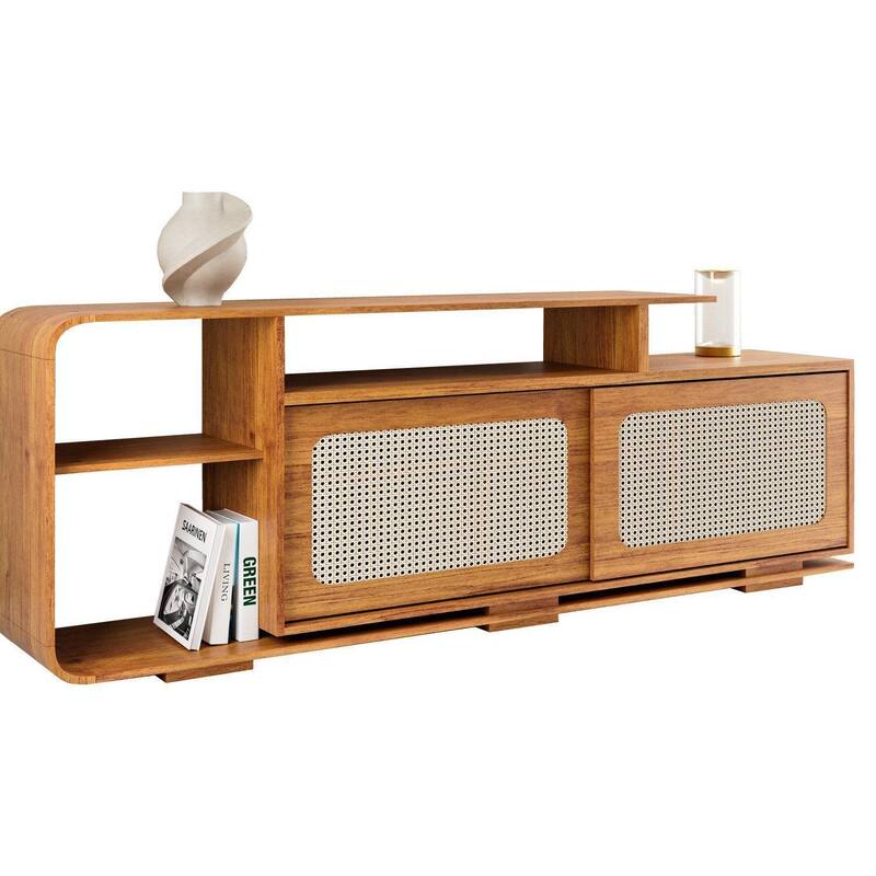 Rack para TV até 75 Polegadas Palhinha 180cm 2 Portas Deslizantes
